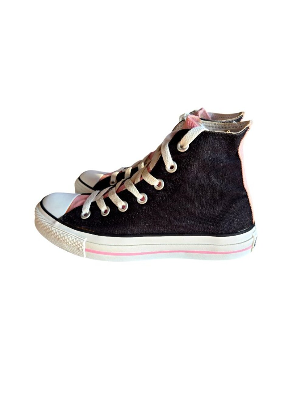 Converse Chuck Taylor All Star Black Pink High Top Sneakers Size 6 - Picture 3 of 11